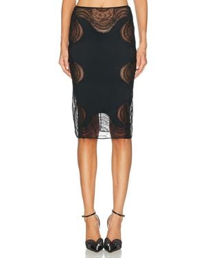 Tom Ford Lace-Encrusted Pencil Skirt - Black