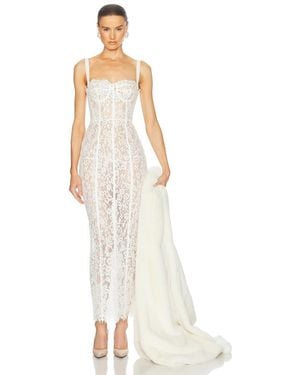 Helsa The Lace Column Dress - White