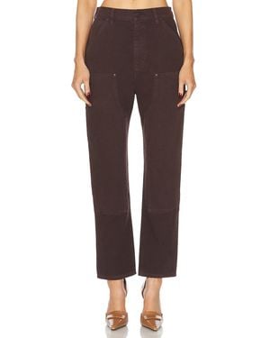 RENGGLI Slim Work Straight Leg Jeans - Brown