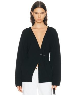 Rohe Off-Shoulder Wrap Cardigan - Black