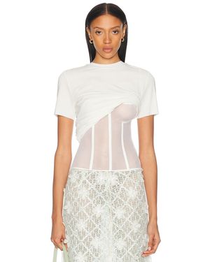Christopher Esber Coiled Jersey Corseted Tee - White