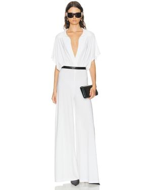 Norma Kamali Super Oversized Sleeveless Shirt Jumpsuit - White