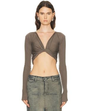 Rick Owens Cropped Wrap Top - Multicolor