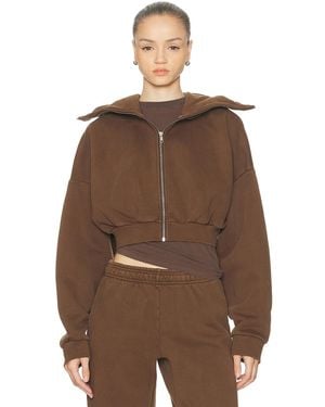 Entire studios Cropped Full Zip Jacket - Brown
