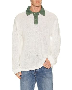 Palmes Knitted Rugby Shirt - White