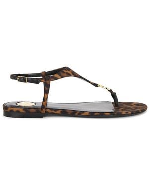 Saint Laurent Cassandra Flat Sandal - Brown