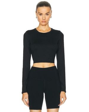 Alo Yoga Soft Crop Finesse Long Sleeve Top - Black