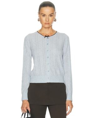 Acne Studios Kween Silk Wool Cardigan - Gray