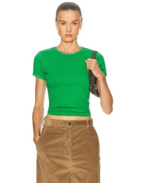 Leset Pointelle Slim Fit Tee - Green