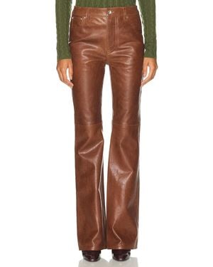 Rabanne Leather Straight Leg - Brown