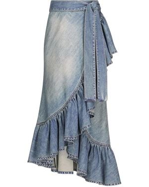 Alaïa Alaϊa Ruffle Skirt - Blue