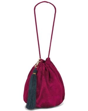 Saint Laurent Evening Pochon Round Bag - Red