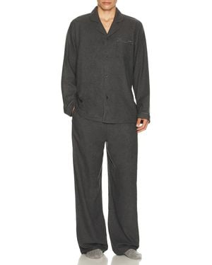 Skims Flannel Pajama Set - Black