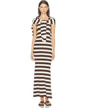 Monse Back Knot Knitted Maxi Dress - White