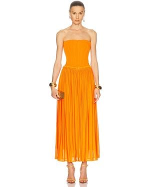 Jonathan Simkhai Adalys Bustier Midi Dress - Orange