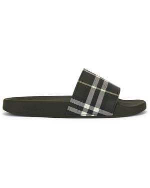 Burberry Furley Check Sllides - Black