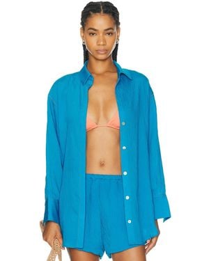 ViX X Rosie Huntington-Whiteley Baily Long Sleeve Shirt - Blue