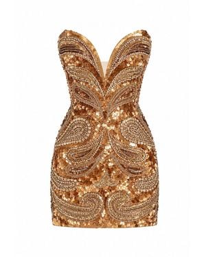 retroféte Circe Embroidered Dress - Brown