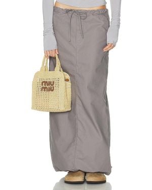 Helsa Workwear Drawcord Maxi Skirt - Gray