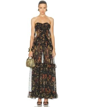 Siedres Josiane Sheer Ruffled Maxi Dress - Multicolor