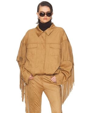 Norma Kamali Fringe Oversized Jacket - Natural