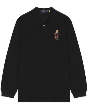 Polo Ralph Lauren Long Sleeve Novelty Holiday Bear Polo - Black
