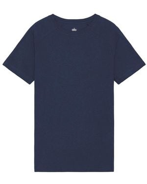Alo Yoga Lightweight Crew Neck Jersey Tee - Blue