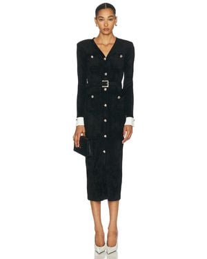 Self-Portrait Chenille Knit Midi Dress - Black