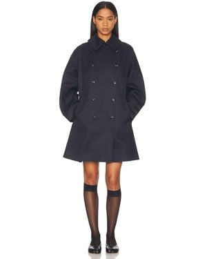 Bode Waxed Herringbone Peacoat - Blue