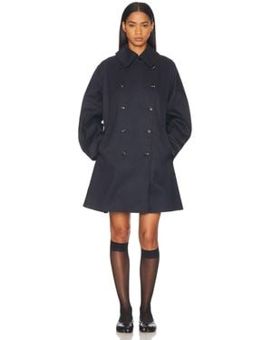Bode Waxed Herringbone Peacoat - Blue