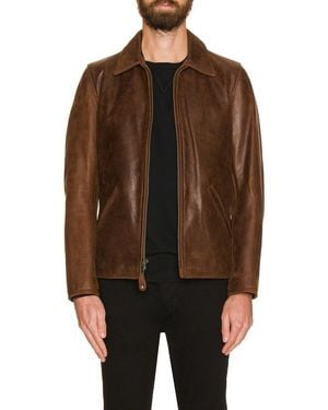 Schott Nyc Waxy Buffalo Leather Sunset Jacket - Brown