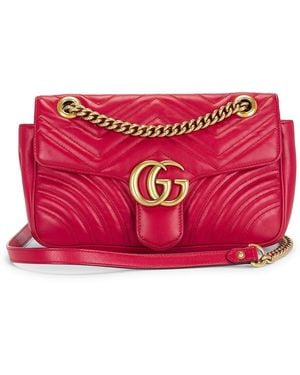 Gucci Gg Marmont Shoulder Bag - Red