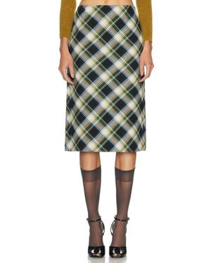 ShuShu/Tong Back Slit Straight Skirt - Green