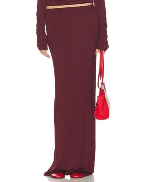 ÉTERNE Maxi Soft Jersey Skirt - Red