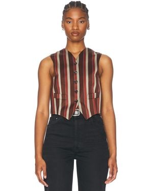 Bode Arizona Stripe Waistcoat - Red