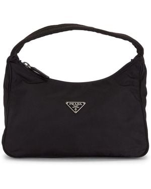 Prada Tessuto Mini Sport Hobo Bag - Black