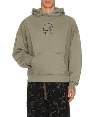 Brain Dead Mendoza Cropped Hoodie - Gray