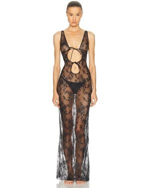 Skims Ultra Fine Lace Long Slip Dress - Multicolor