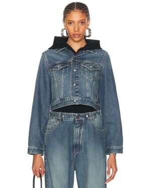 Alaïa Hooded Denim Jacket - Blue