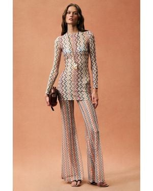 Missoni For Fwrd Knit Flare Trouser - Natural