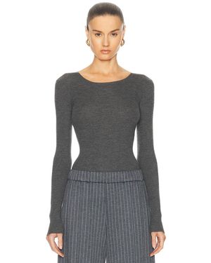 SPRWMN Long Sleeve Cashmere Baby Tee - Gray
