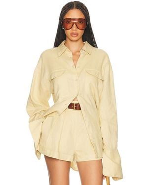 Helsa Washed Linen Shirt - Natural