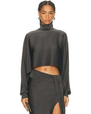 LAPOINTE Lightweight Satin Caftan Top - Gray