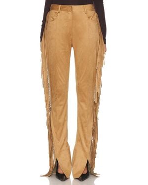 Norma Kamali Fringe Spat Pant - Natural