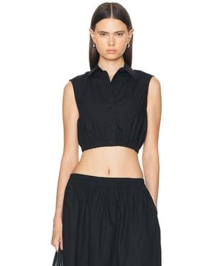 AEXAE Button Up Top - Black