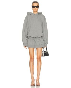Alexander Wang Dropped Waist Hoodie Dress - Gray