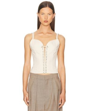 Ludovic de Saint Sernin Cleavage Bustier Top - White