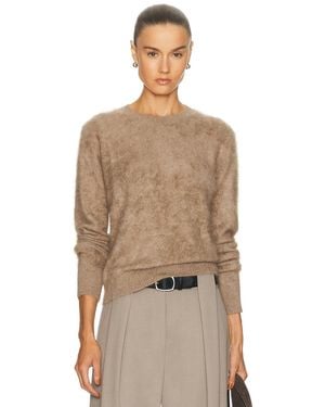 Enza Costa Longhair Cashmere Easy Crewneck Sweater - Natural