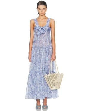 Chloé Bow Front Maxi Dress - Blue