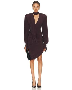 Mugler Long Sleeve Mini Dress - Purple